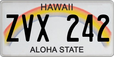 HI license plate ZVX242