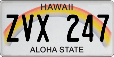 HI license plate ZVX247