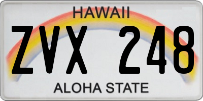 HI license plate ZVX248