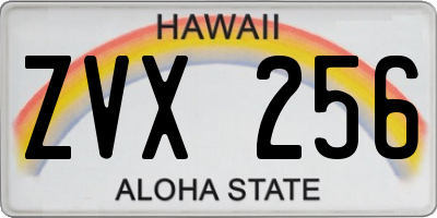 HI license plate ZVX256