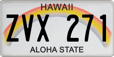 HI license plate ZVX271