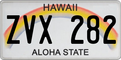 HI license plate ZVX282
