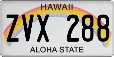 HI license plate ZVX288