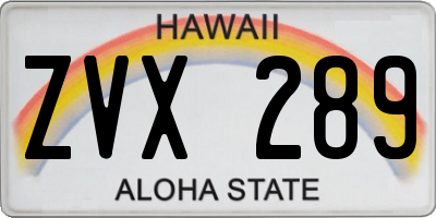 HI license plate ZVX289