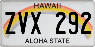 HI license plate ZVX292