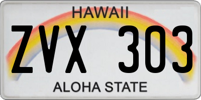 HI license plate ZVX303