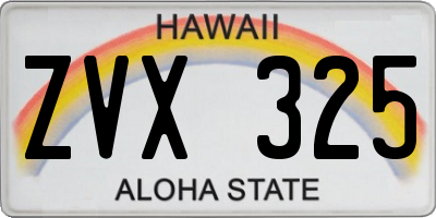 HI license plate ZVX325