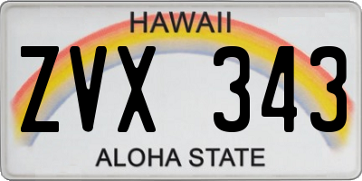 HI license plate ZVX343