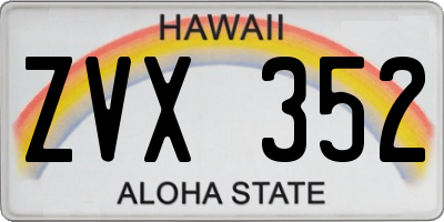 HI license plate ZVX352
