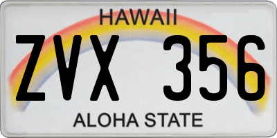 HI license plate ZVX356