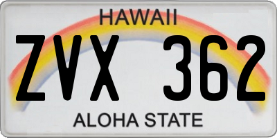 HI license plate ZVX362