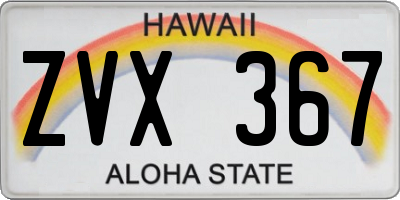 HI license plate ZVX367