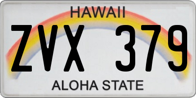 HI license plate ZVX379
