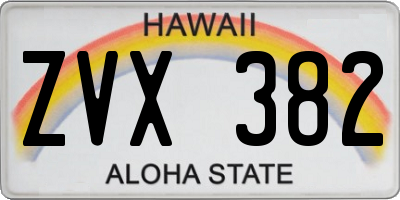 HI license plate ZVX382