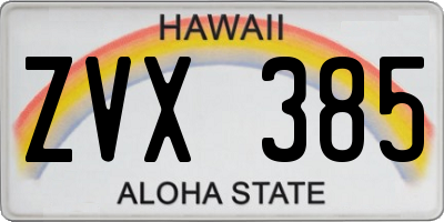 HI license plate ZVX385