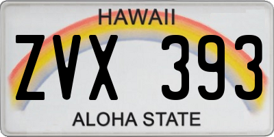 HI license plate ZVX393