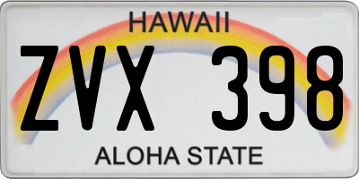 HI license plate ZVX398