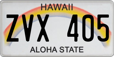 HI license plate ZVX405