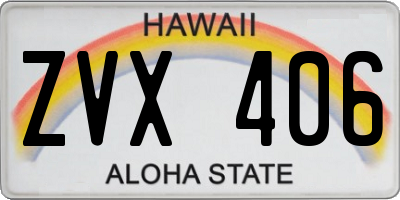 HI license plate ZVX406