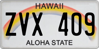HI license plate ZVX409