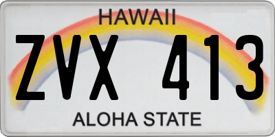 HI license plate ZVX413