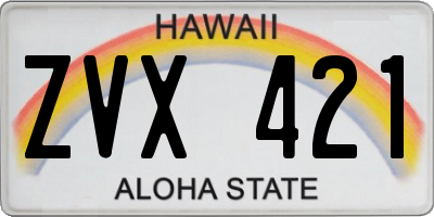 HI license plate ZVX421