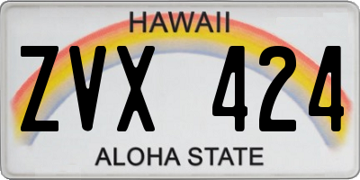 HI license plate ZVX424
