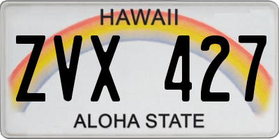 HI license plate ZVX427