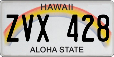HI license plate ZVX428