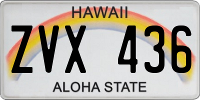 HI license plate ZVX436