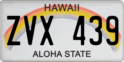 HI license plate ZVX439