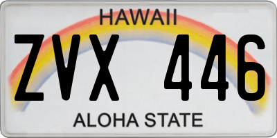 HI license plate ZVX446