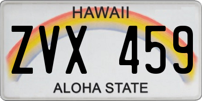 HI license plate ZVX459