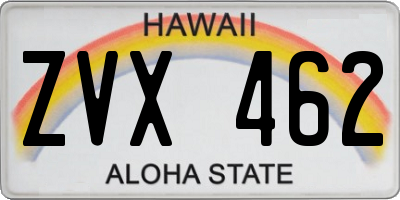 HI license plate ZVX462