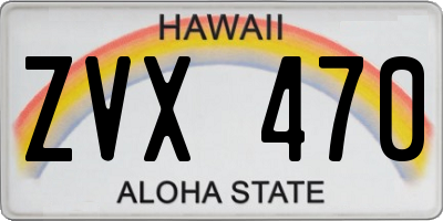 HI license plate ZVX470