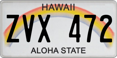 HI license plate ZVX472