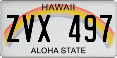 HI license plate ZVX497