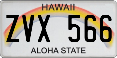 HI license plate ZVX566