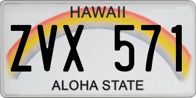 HI license plate ZVX571