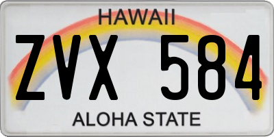 HI license plate ZVX584