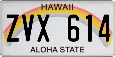 HI license plate ZVX614