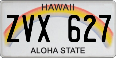 HI license plate ZVX627