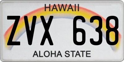 HI license plate ZVX638