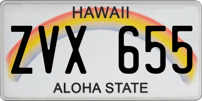 HI license plate ZVX655