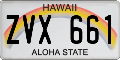 HI license plate ZVX661