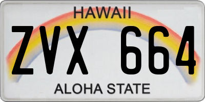 HI license plate ZVX664