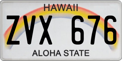 HI license plate ZVX676