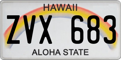 HI license plate ZVX683