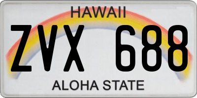HI license plate ZVX688