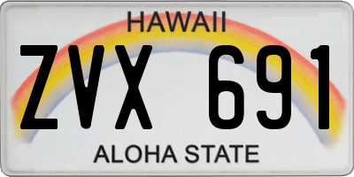 HI license plate ZVX691